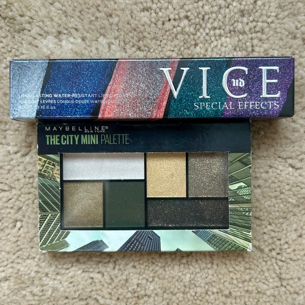 NWT Green Makeup Kit-Maybelline “Urban Jungle” Palette & Urban Decay Glitter